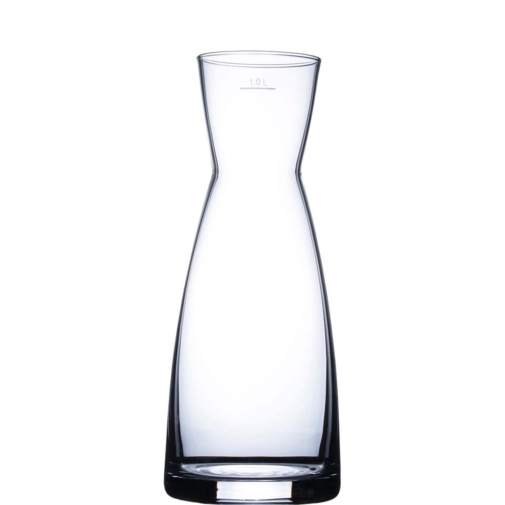 Bormioli Rocco Ypsilon Karaffe, 1.08 Liter, mit Füllstrich bei 1l, Kristallglas, transparent, 1 Stück