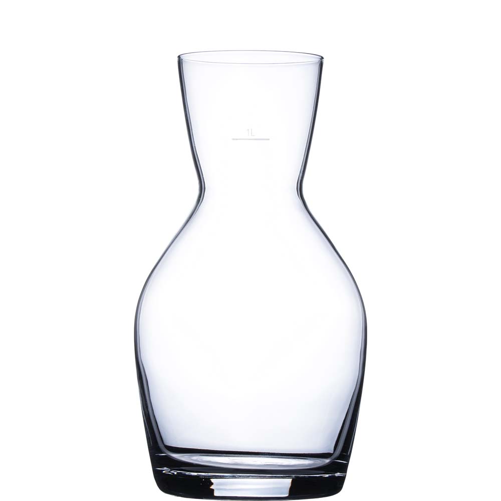 Bormioli Rocco Ypsilon Bulboso Karaffe, 1.14 Liter, mit Füllstrich bei 1l, Kristallglas, transparent, 1 Stück