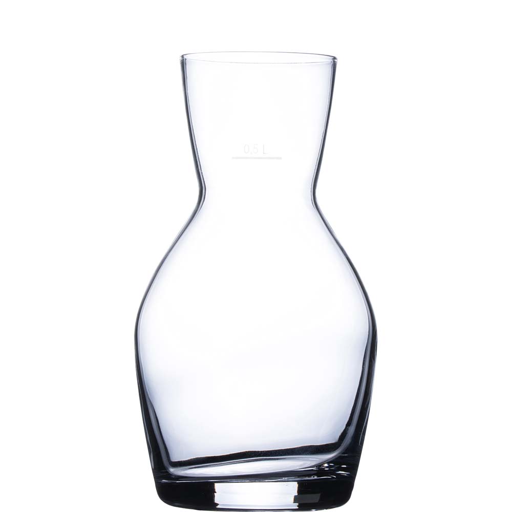 Bormioli Rocco Ypsilon Bulboso Karaffe, 590ml, mit Füllstrich bei 0.5l, Kristallglas, transparent, 1 Stück