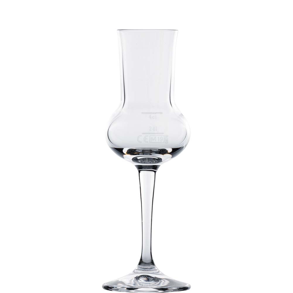 Bormioli Rocco Riserva Grappakelch, 80ml, mit Füllstrich bei 2cl+4cl, Kristallglas, transparent, 6 Stück