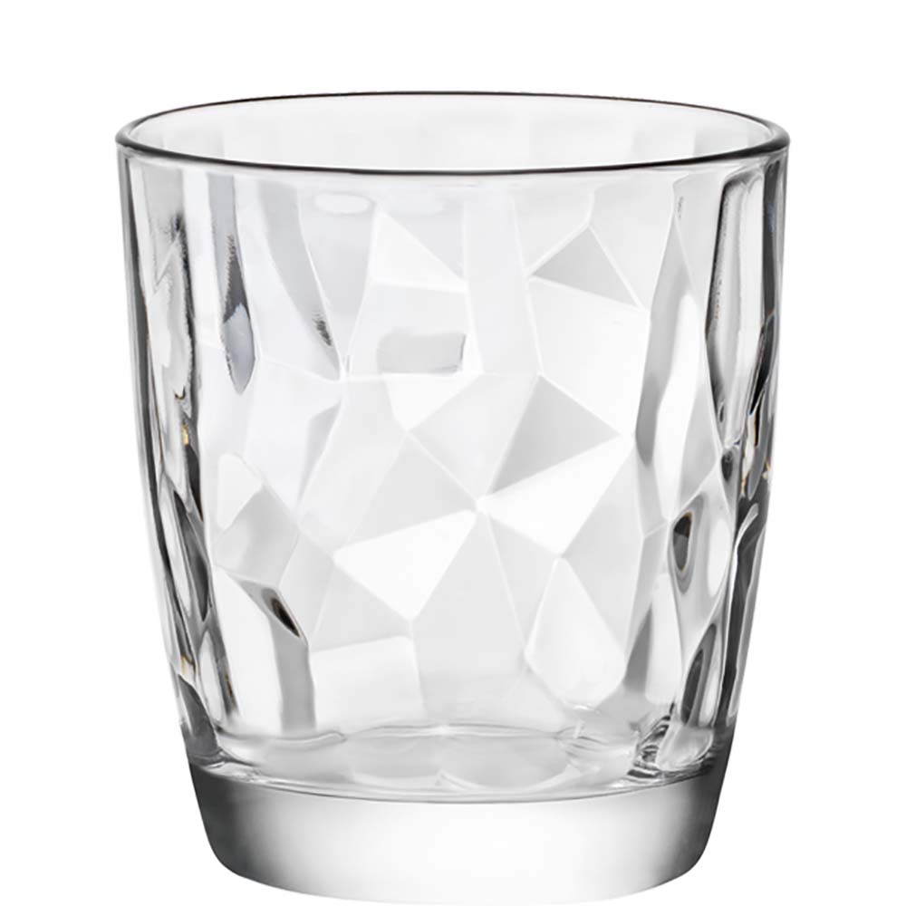 Bormioli Rocco Diamond Tumbler, Trinkglas, 390ml, Glas, transparent, 6 Stück