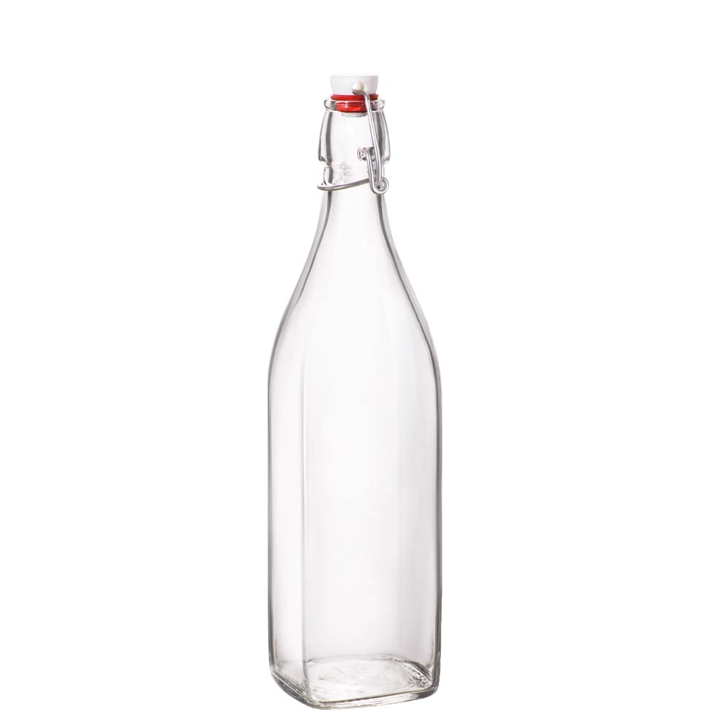 Bormioli Rocco Swing Bügelflasche, 1 Liter, Glas, transparent, 1 Stück