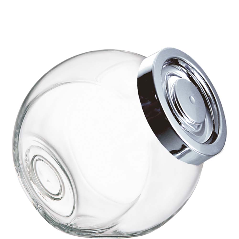 Bormioli Rocco Pandora Bonbonniere mit chromfarbenem Plastikdeckel, 2.2 Liter, Glas, transparent, 1 Stück