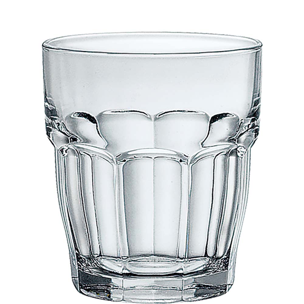 Bormioli Rocco Rock Bar Tumbler, Trinkglas, stapelbar, 390ml, Glas gehärtet, transparent, 6 Stück