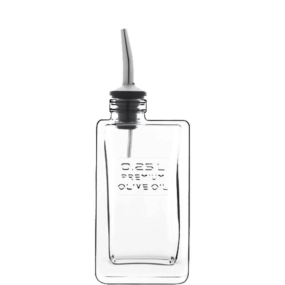 Luigi Bormioli Optima Olivenöl Flasche mit Ausgießer, 250ml, Glas, transparent, 1 Stück