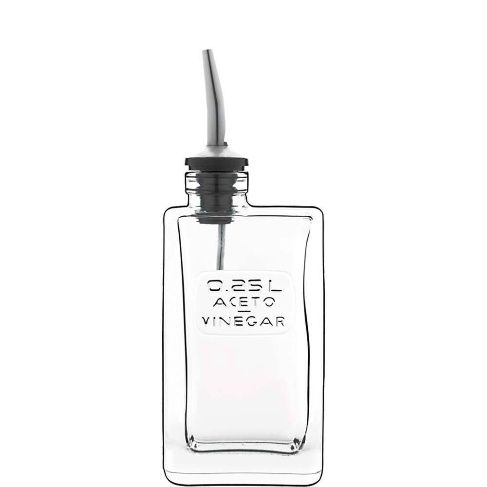 Luigi Bormioli Optima Essig Flasche mit Ausgießer, 250ml, Glas, transparent, 1 Stück