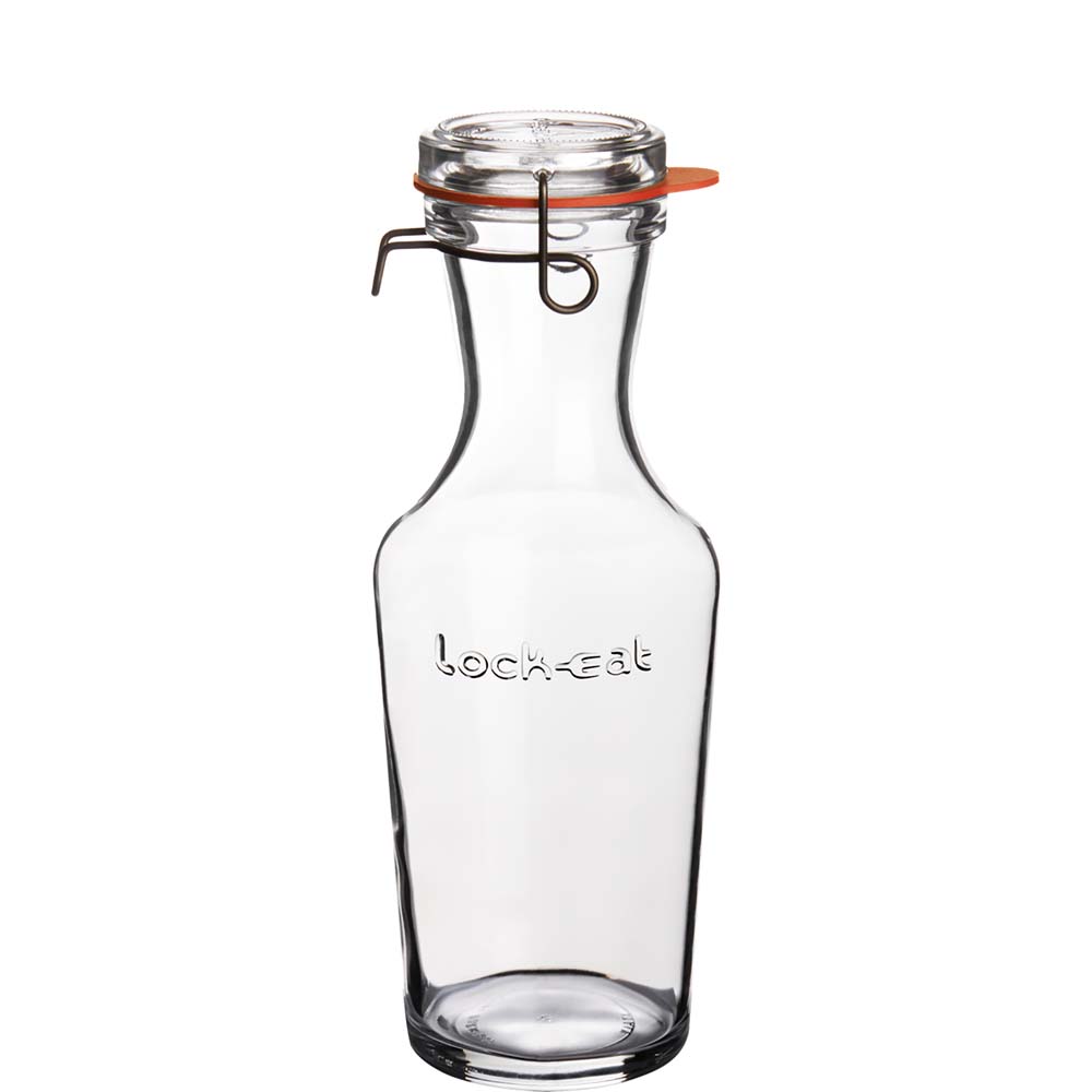 Luigi Bormioli Lock-Eat Karaffe mit Deckel, 1 Liter, Glas, transparent, 1 Stück