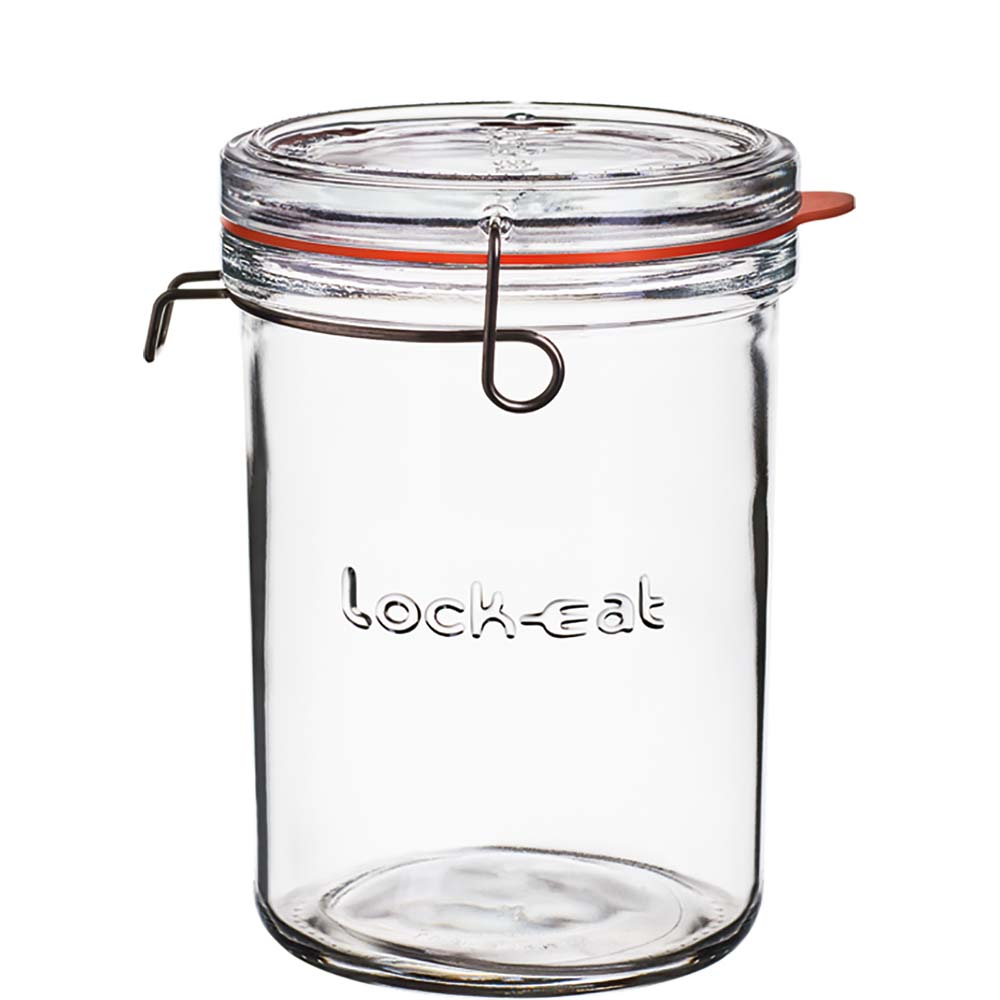 Luigi Bormioli Lock-Eat XL Einmachglas mit Deckel, 1 Liter, Glas, transparent, 1 Stück