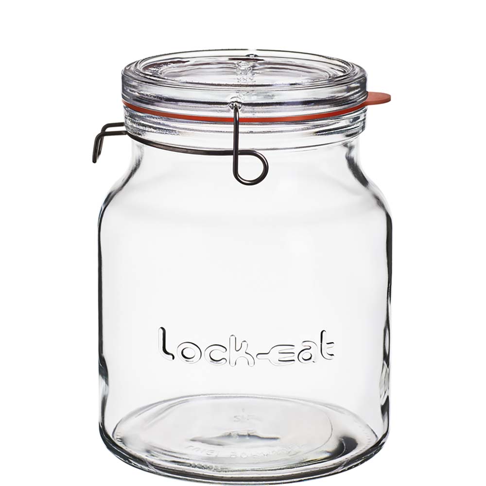 Luigi Bormioli Lock-Eat Handy Jar Vorratsglas mit Deckel, 2 Liter, Glas, transparent, 1 Stück