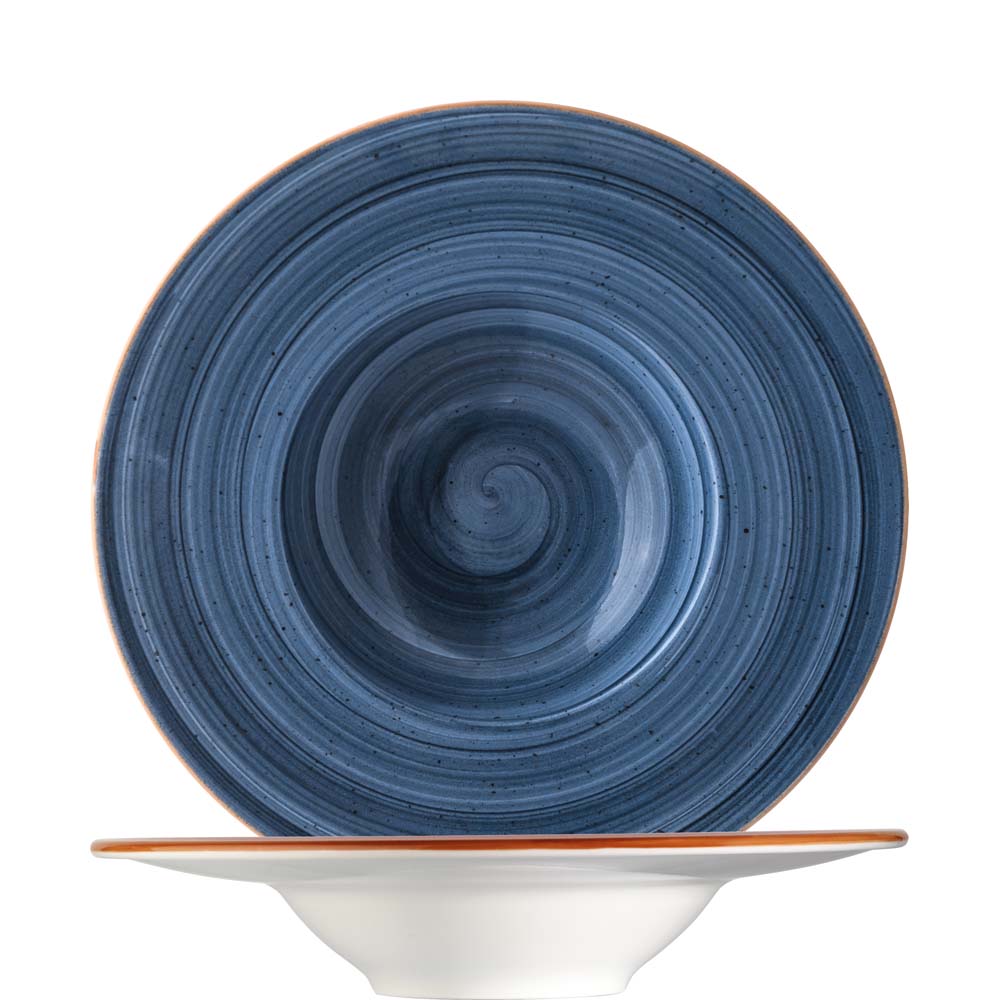 Bonna Premium Porcelain Aura Dusk Banquet Pastateller, 28cm, 400ml, Premium Porzellan, blau, 1 Stück