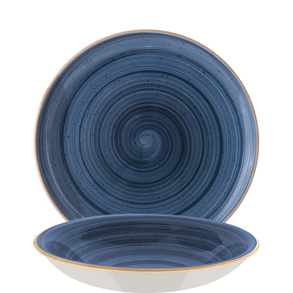 Bonna Premium Porcelain Aura Dusk Gourmet Teller tief, 20cm, 500ml, Premium Porzellan, blau, 1 Stück