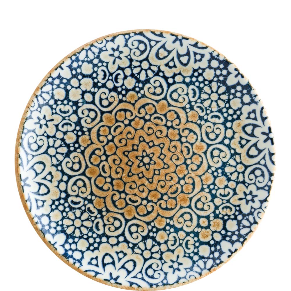 Bonna Premium Porcelain Alhambra Gourmet Teller flach, 27cm, 27cm, Premium Porzellan, blau, 1 Stück