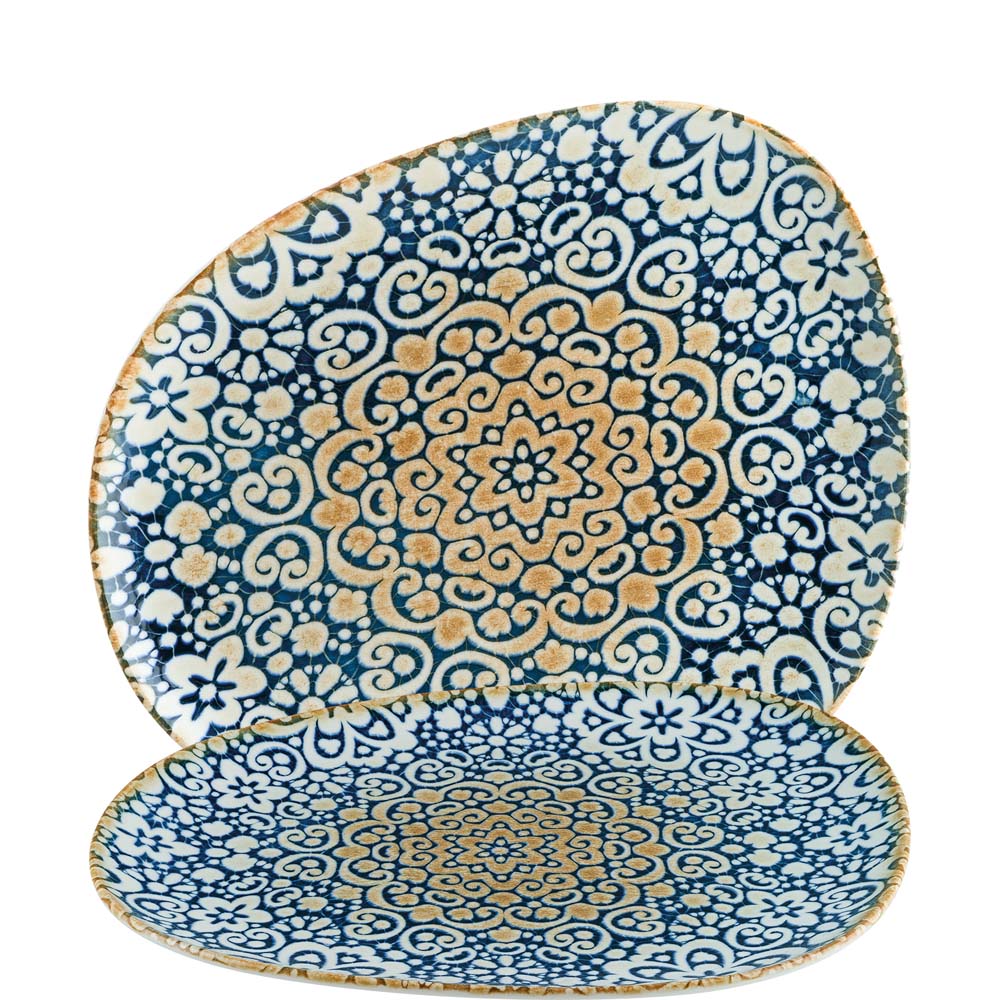 Bonna Premium Porcelain Alhambra Vago Teller flach, 19cm, Premium Porzellan, blau, 1 Stück