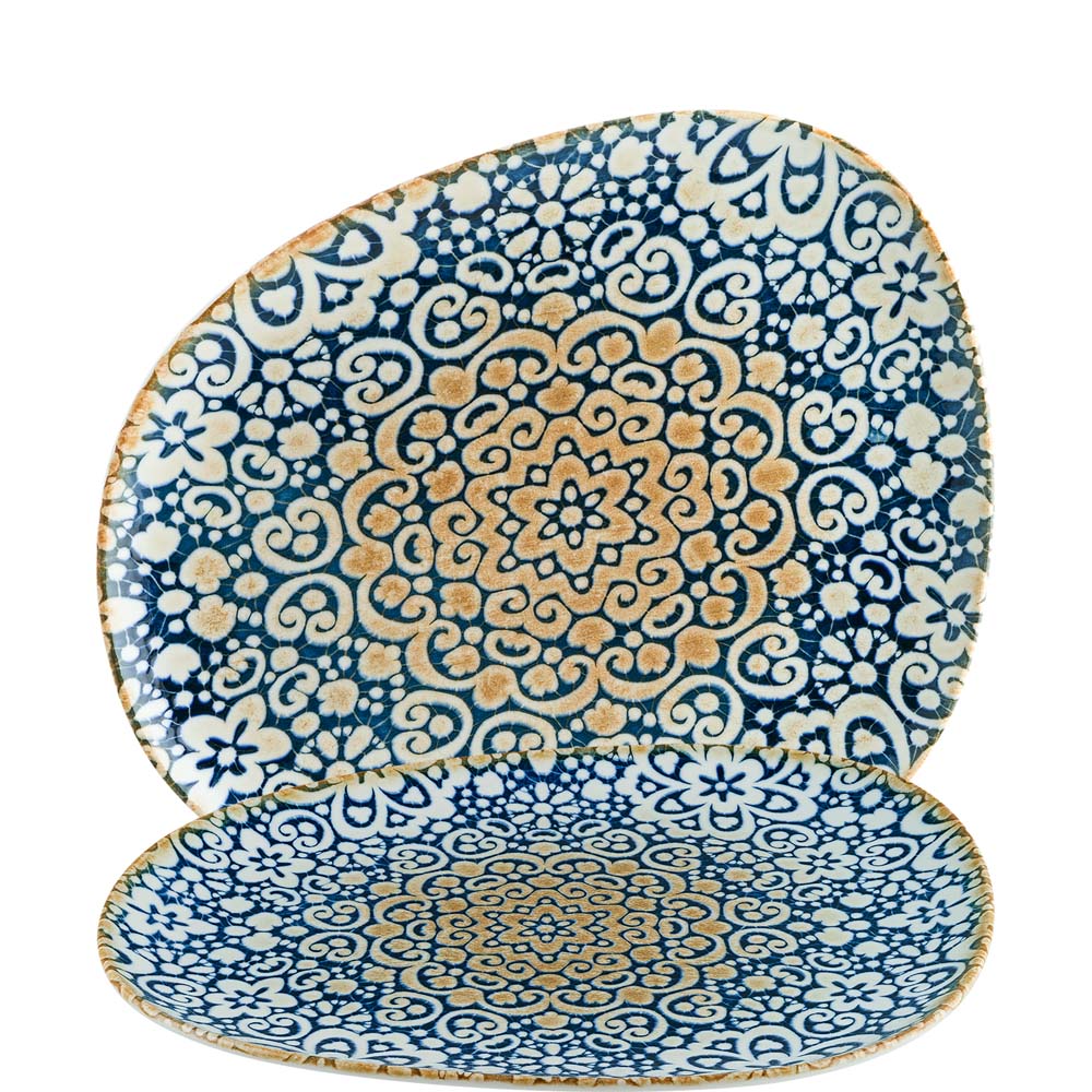 Bonna Premium Porcelain Alhambra Vago Teller flach, 24cm, Premium Porzellan, blau, 1 Stück