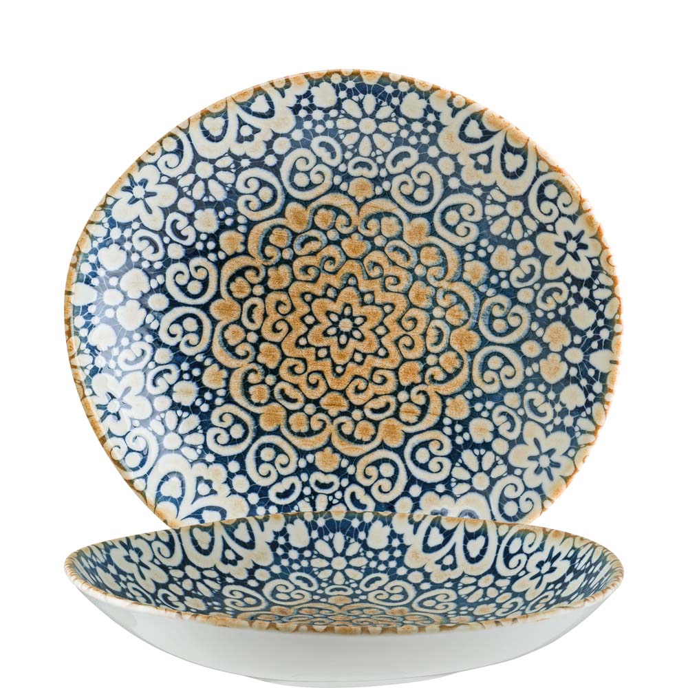 Bonna Premium Porcelain Alhambra Vago Teller tief, 790ml, Premium Porzellan, blau, 1 Stück