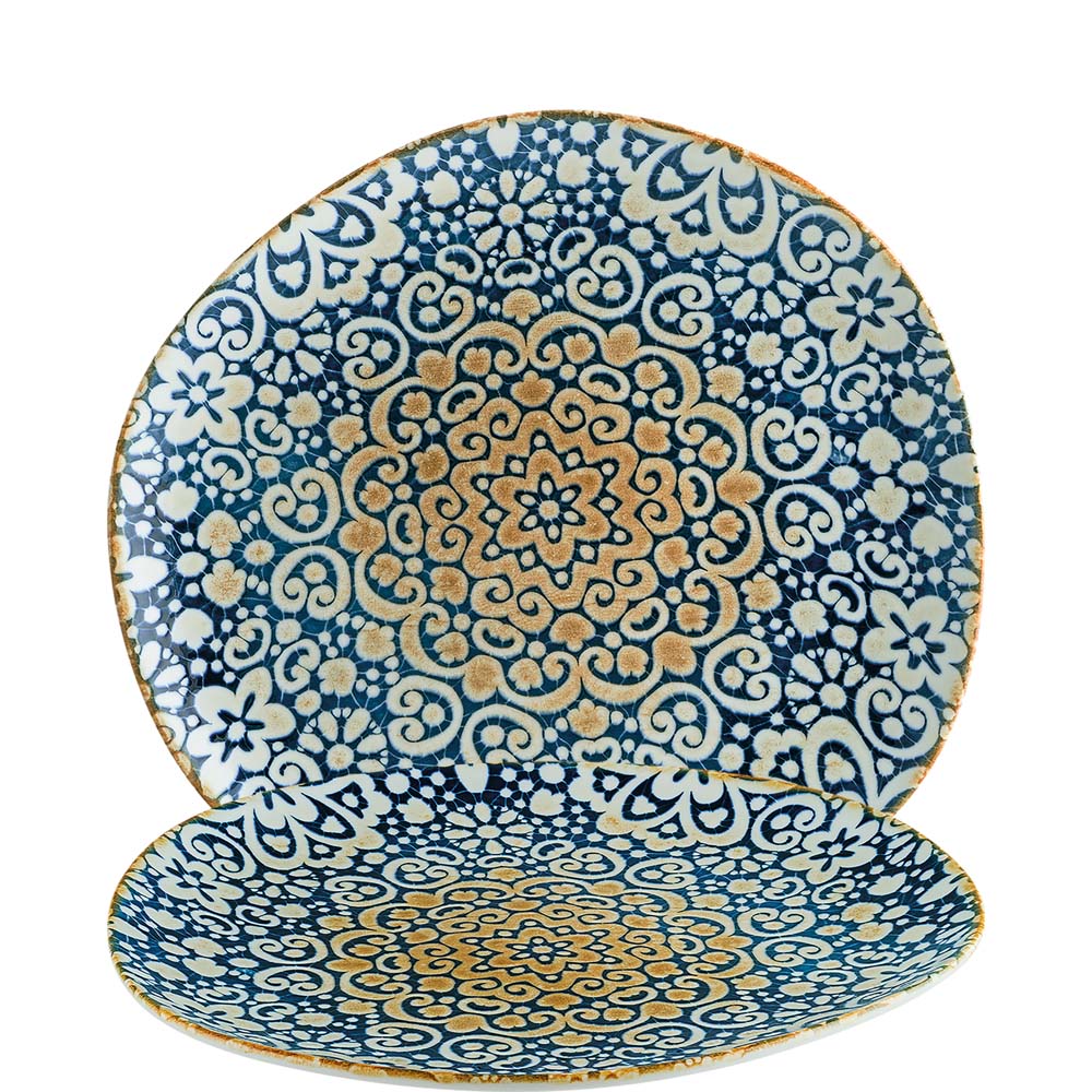 Bonna Premium Porcelain Alhambra Vago Teller flach, 29cm, Premium Porzellan, blau, 1 Stück