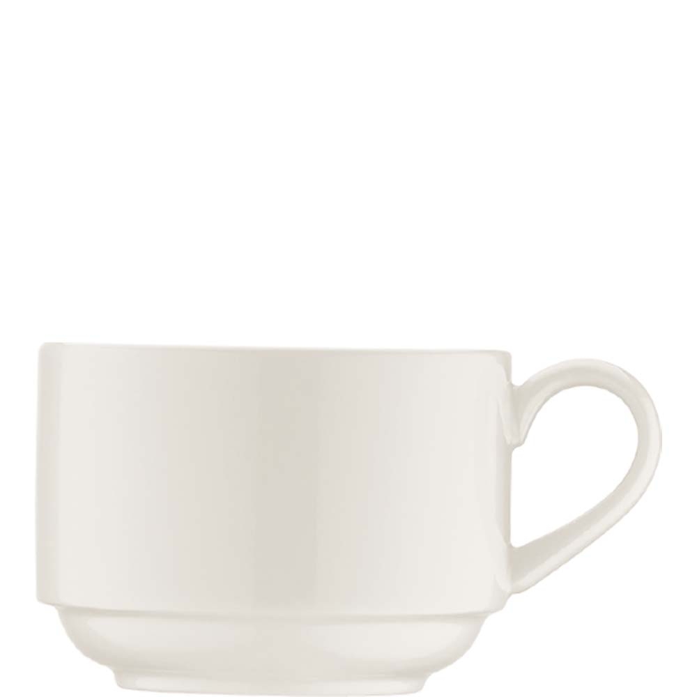 Bonna Premium Porcelain Cream Obertasse, Kaffeetasse, stapelbar, 210ml, Premium Porzellan, creme-weiß, 1 Stück