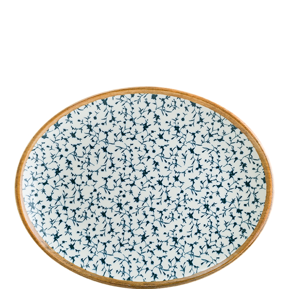 Bonna Premium Porcelain Calif Moove Platte oval, 31cm, Premium Porzellan, blau, 1 Stück