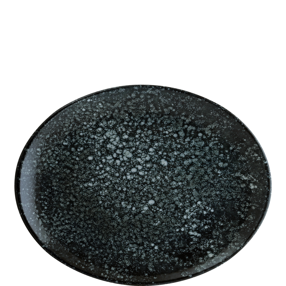 Bonna Premium Porcelain Cosmos Black Moove Platte oval, 31cm, Premium Porzellan, schwarz, 1 Stück