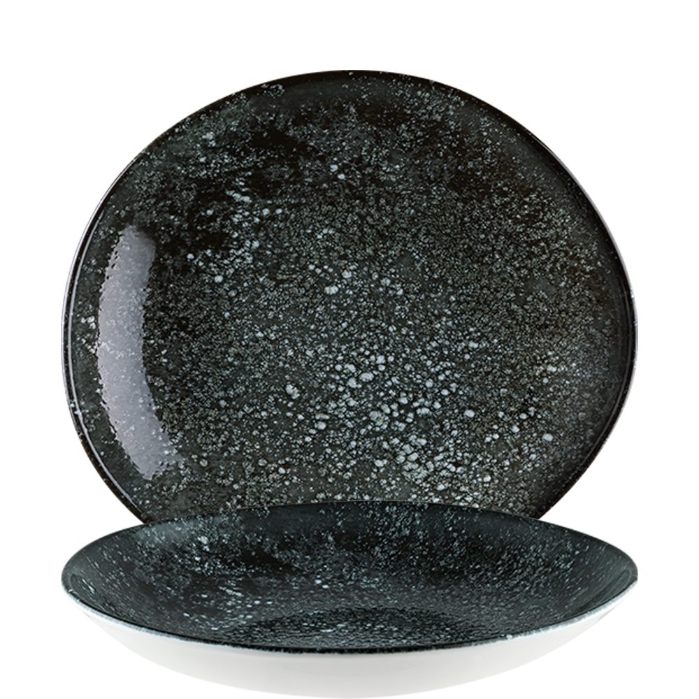 Bonna Premium Porcelain Cosmos Black Vago Teller tief, 790ml, Premium Porzellan, schwarz, 1 Stück