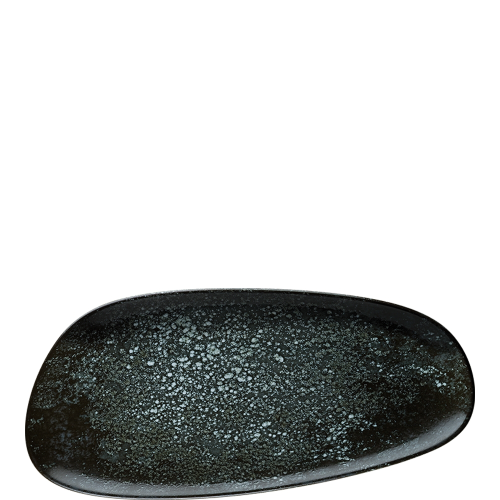 Bonna Premium Porcelain Cosmos Black Vago Platte oval, 37cm, Premium Porzellan, schwarz, 1 Stück