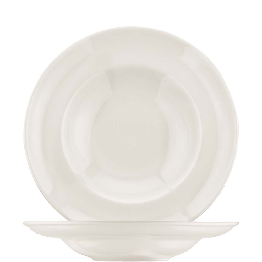 Bonna Premium Porcelain Cream Pastateller, 27cm, 450ml, Premium Porzellan, creme-weiß, 1 Stück