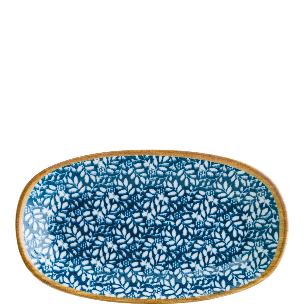 Bonna Premium Porcelain Lupin Gourmet Platte oval, 33.5cm, Premium Porzellan, blau, 1 Stück