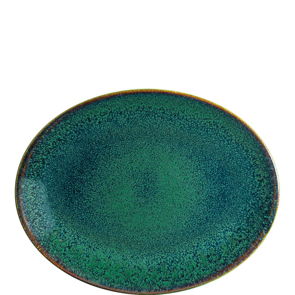 Bonna Premium Porcelain Ore Mar Moove Platte oval, 25cm, Premium Porzellan, hellgrün, 1 Stück