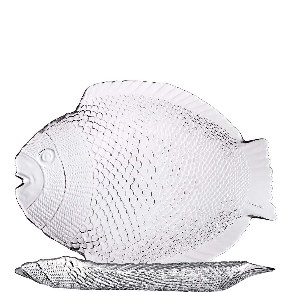 Pasabahce Marine Fisch Servierplatte, 26cm, Glas gehärtet, transparent, 1 Stück
