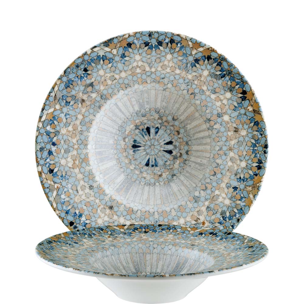Bonna Premium Porcelain Luca Mosaic Banquet Pastateller, 28cm, 400ml, Premium Porzellan, bunt, 1 Stück