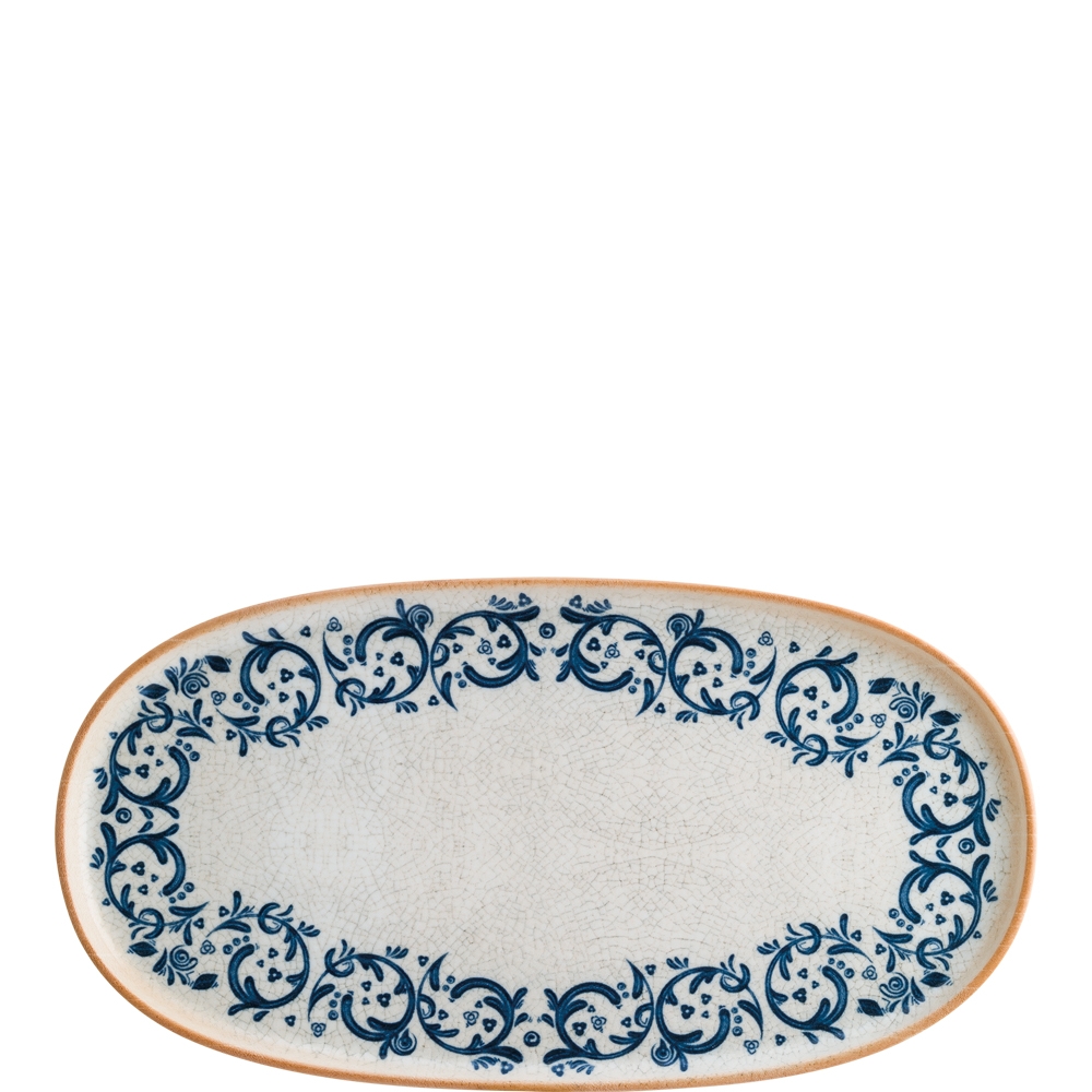 Bonna Premium Porcelain Viento Hygge Platte oval, 30cm, Premium Porzellan, blau, 1 Stück