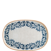 Bonna Premium Porcelain Viento Hygge Platte oval, 34cm, Premium Porzellan, blau, 1 Stück