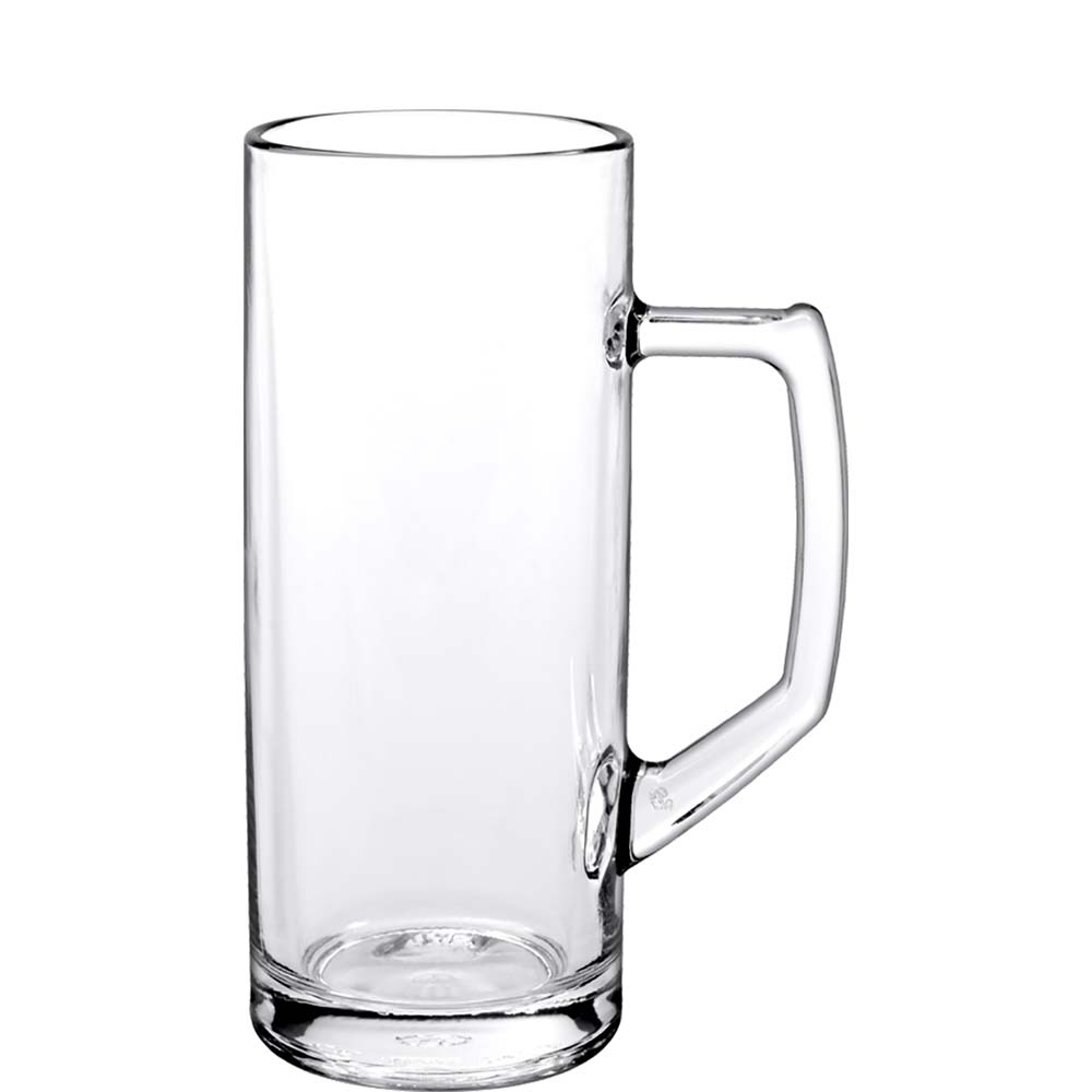 Borgonovo Reno Bierseidel, Bierkrug, Bierglas, 375ml, mit Füllstrich bei 0.3l, Glas, transparent, 6 Stück