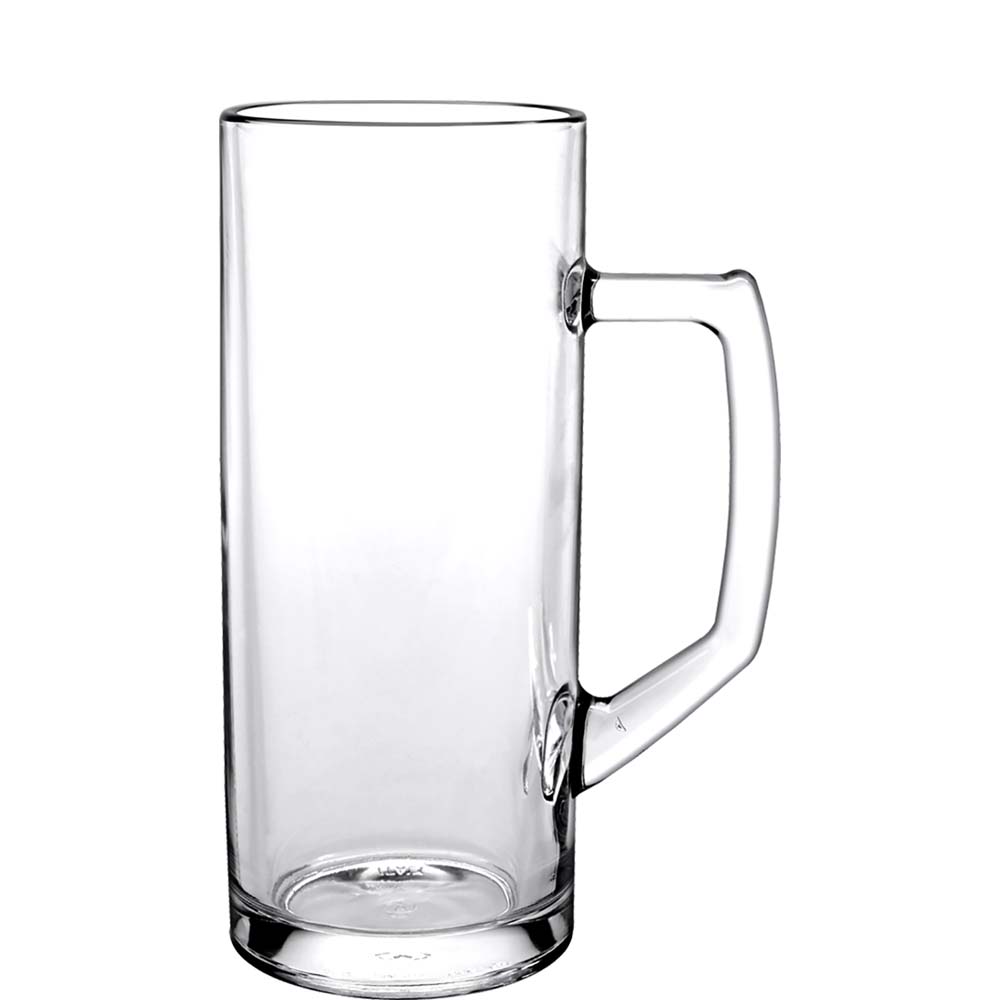 Borgonovo Reno Bierseidel, Bierkrug, Bierglas, 495ml, mit Füllstrich bei 0.4l, Glas, transparent, 6 Stück