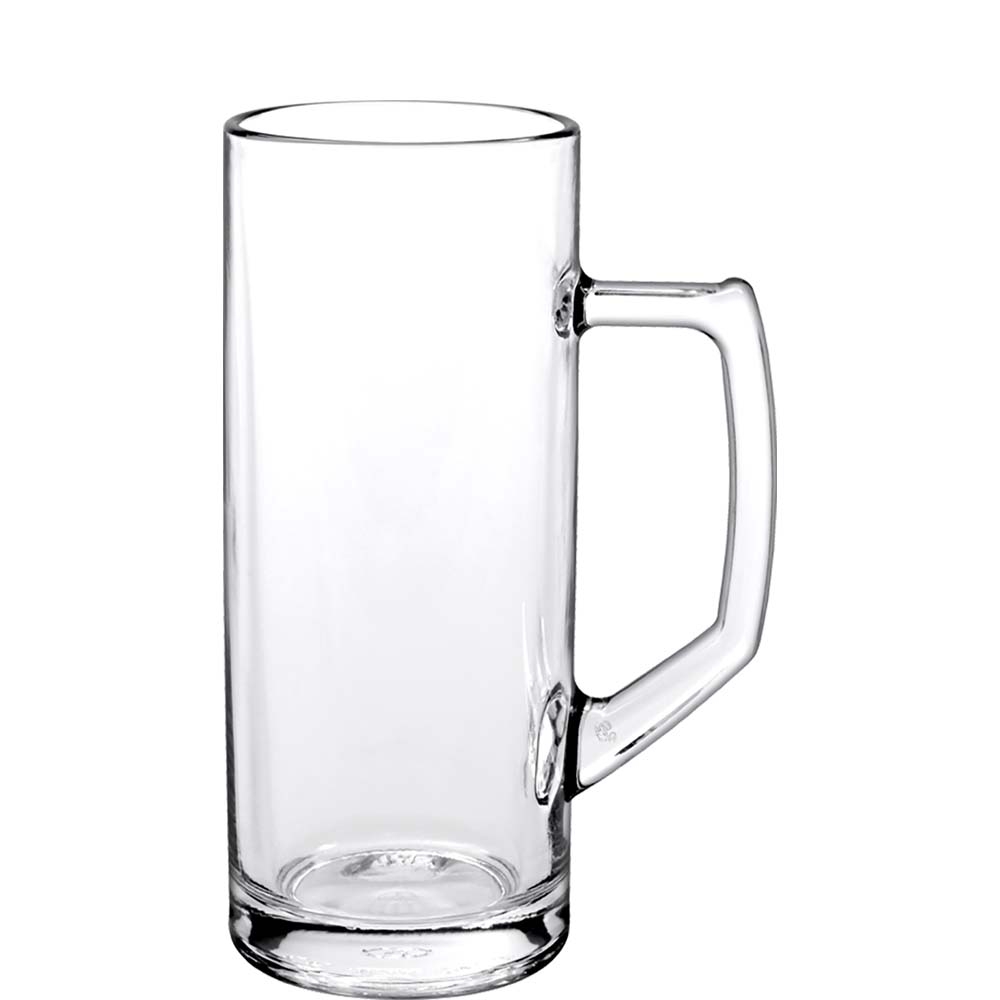 Borgonovo Reno Bierseidel, Bierkrug, Bierglas, 335ml, mit Füllstrich bei 0.25l, Glas, transparent, 6 Stück