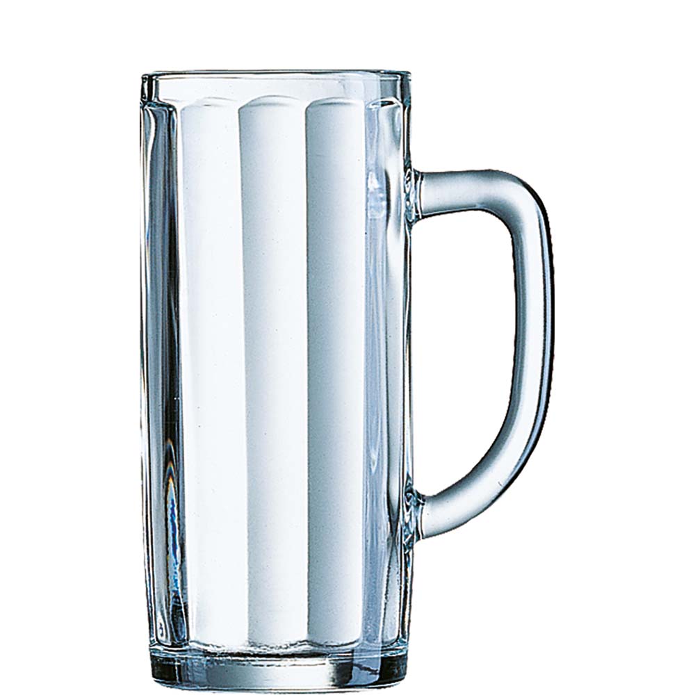 Arcoroc Minden Bierseidel, Bierkrug, Bierglas, 380ml, mit Füllstrich bei 0.3l, Glas, transparent, 6 Stück