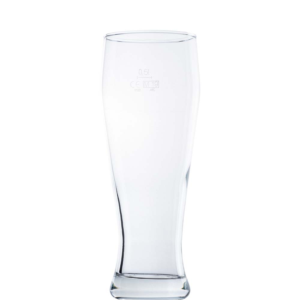 Arcoroc Bayern Weizenbierglas, 690ml, mit Füllstrich bei 0.5l, Glas, transparent, 6 Stück