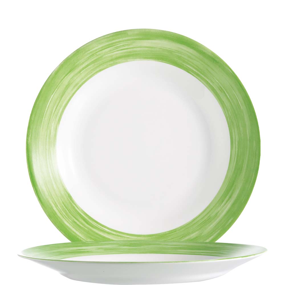 Arcoroc Brush Green Teller flach, 19cm, 19cm, Opal, grün, 6 Stück