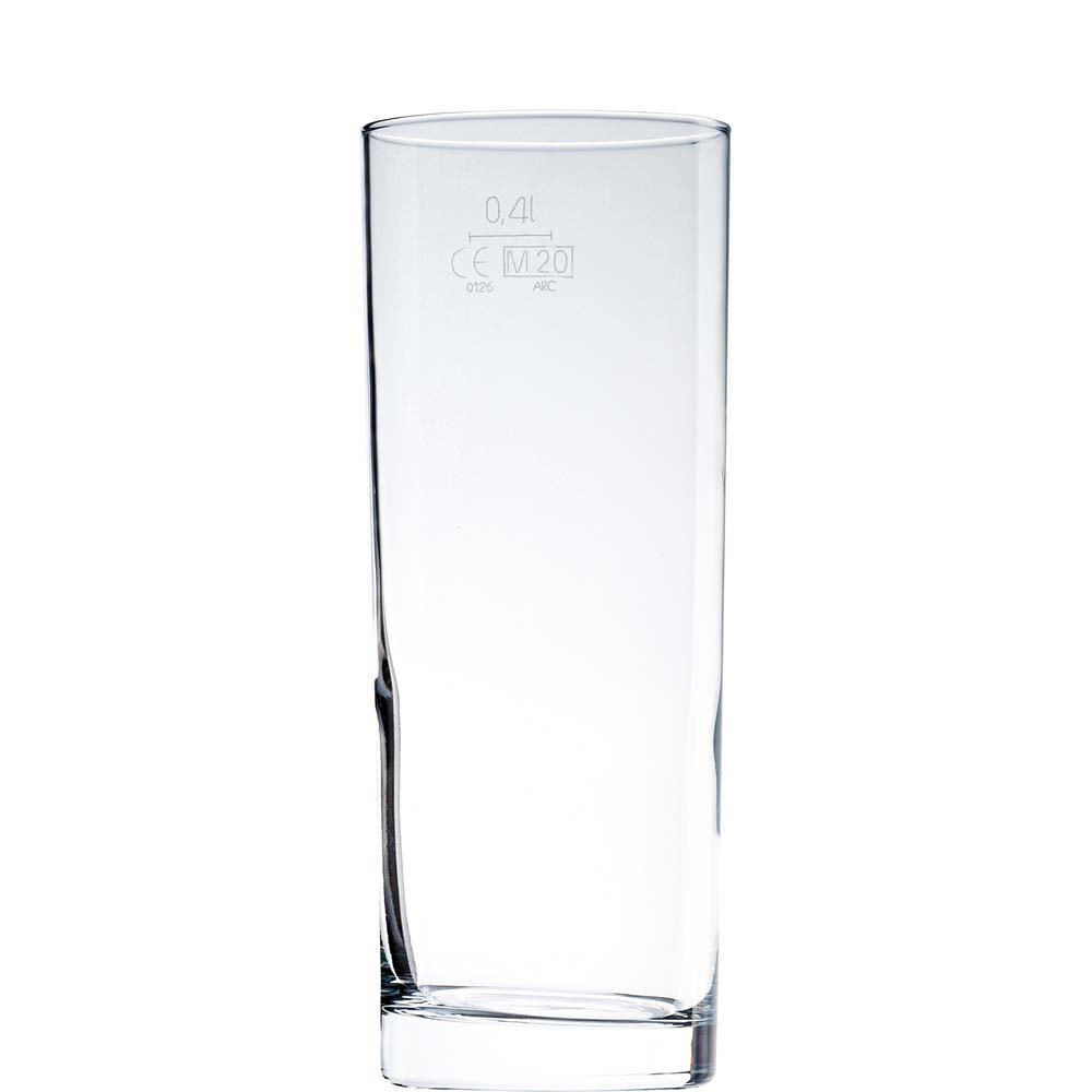 Arcoroc Geo Altbierbecher, Bierstange, Bierglas, 470ml, mit Füllstrich bei 0.4l, Glas, transparent, 6 Stück
