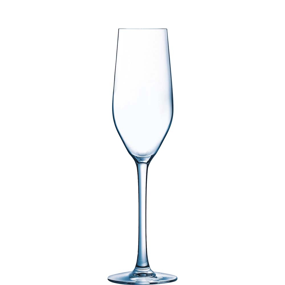 Arcoroc Mineral Sektkelch, Sektglas, 160ml, mit Füllstrich bei 0.1l, Glas, transparent, 6 Stück