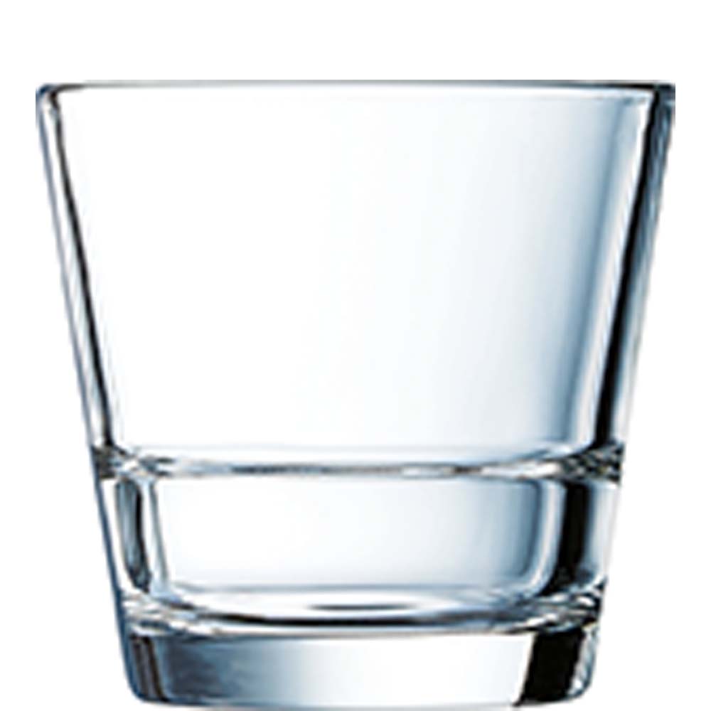 Arcoroc Stack Up Tumbler, Trinkglas, stapelbar, 210ml, Glas gehärtet, transparent, 6 Stück