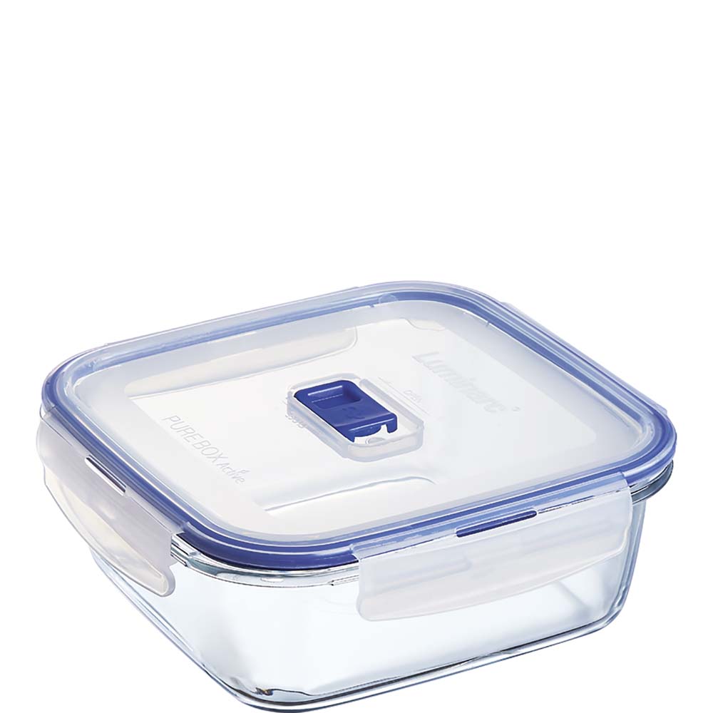 Luminarc Pure Box Active quadratisch, 1.22 Liter, Glas gehärtet, transparent, 1 Stück
