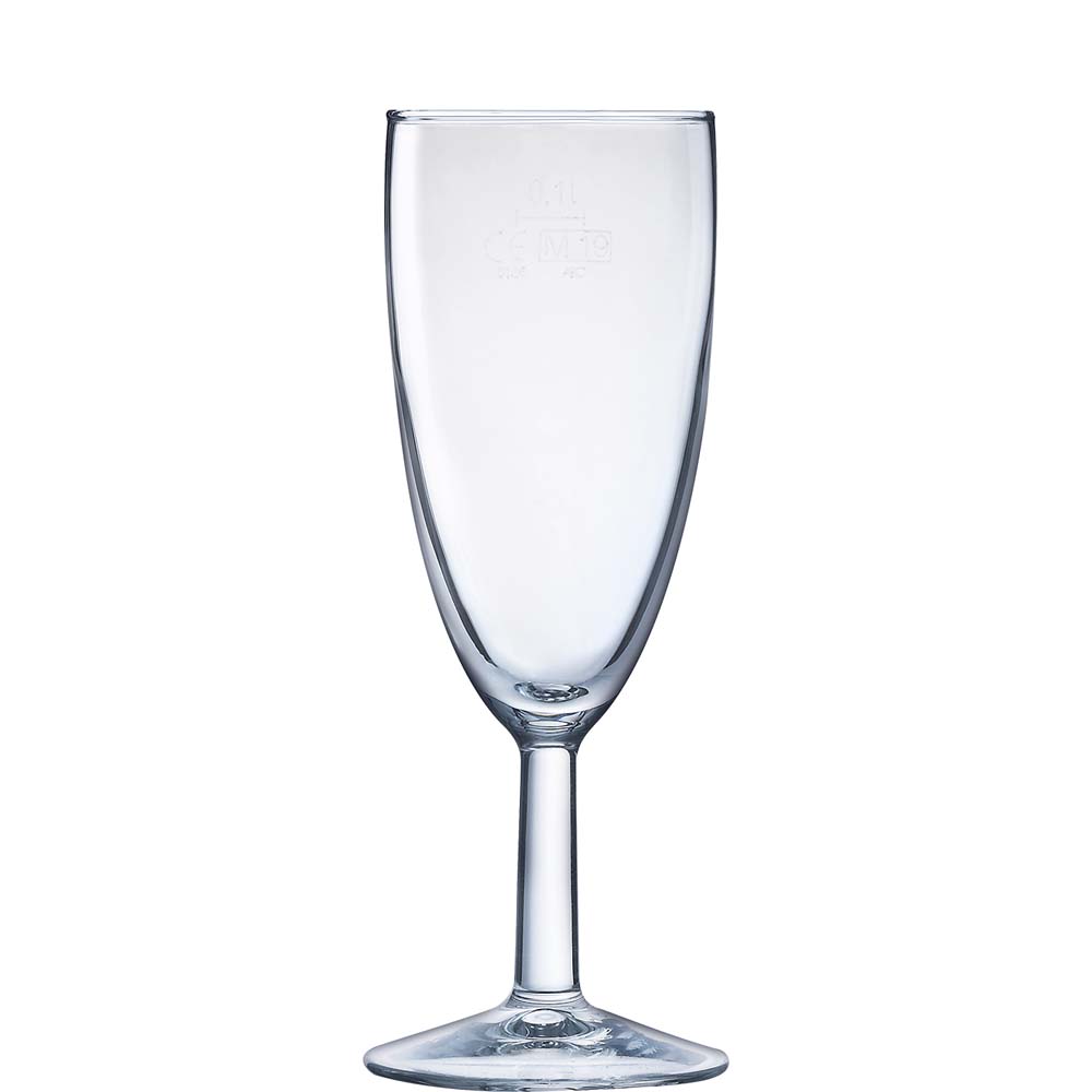 Arcoroc Reims Sektkelch, Sektglas, 145ml, mit Füllstrich bei 0.1l, Glas, transparent, 12 Stück