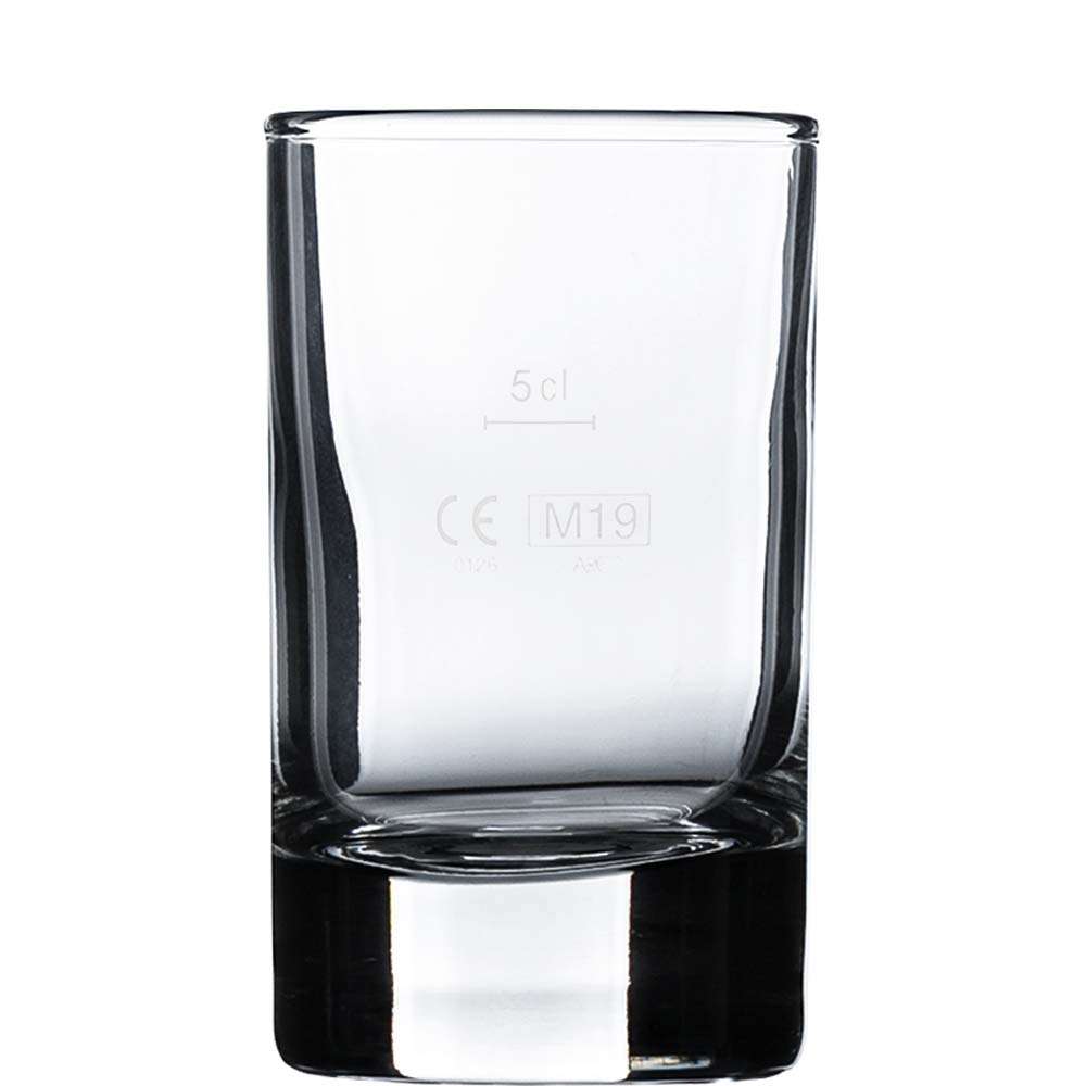 Arcoroc Islande Tubo Tumbler, Trinkglas, 100ml, mit Füllstrich bei 5cl, Glas, transparent, 6 Stück