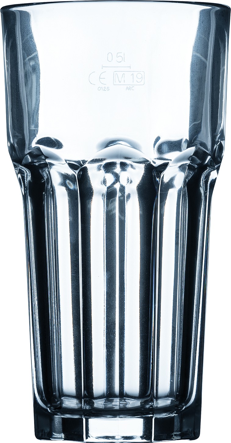 Arcoroc Granity Longdrink, stapelbar, 650ml, mit Füllstrich bei 0.5l, Glas gehärtet, transparent, 6 Stück