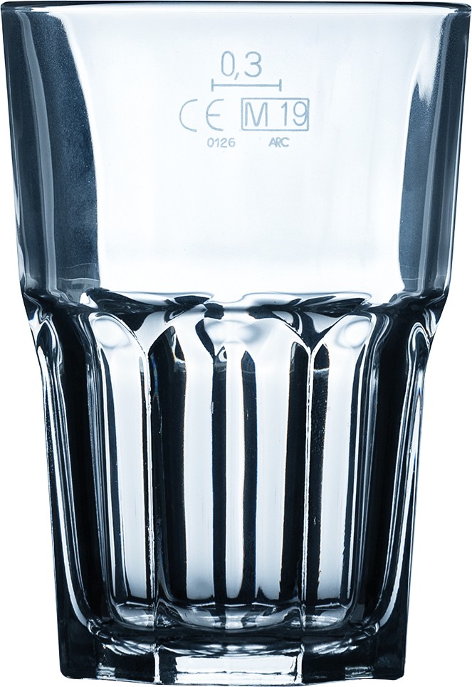 Arcoroc Granity Longdrink, stapelbar, 350ml, mit Füllstrich bei 0.3l, Glas gehärtet, transparent, 6 Stück
