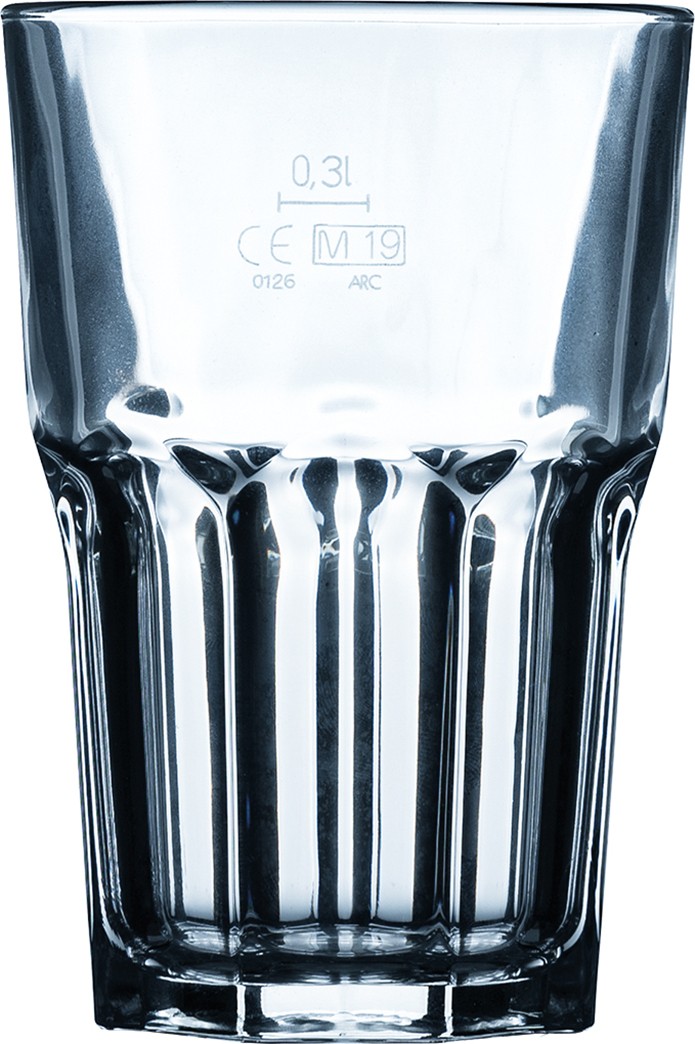 Arcoroc Granity Longdrink, stapelbar, 420ml, mit Füllstrich bei 0.3l, Glas gehärtet, transparent, 6 Stück