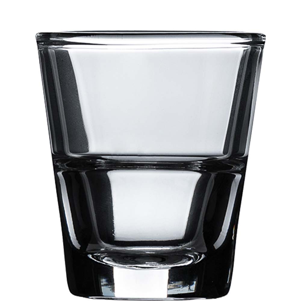 Arcoroc Stack Up Schnapsglas, Shotglas, Stamper, stapelbar, 45ml, Glas gehärtet, transparent, 12 Stück