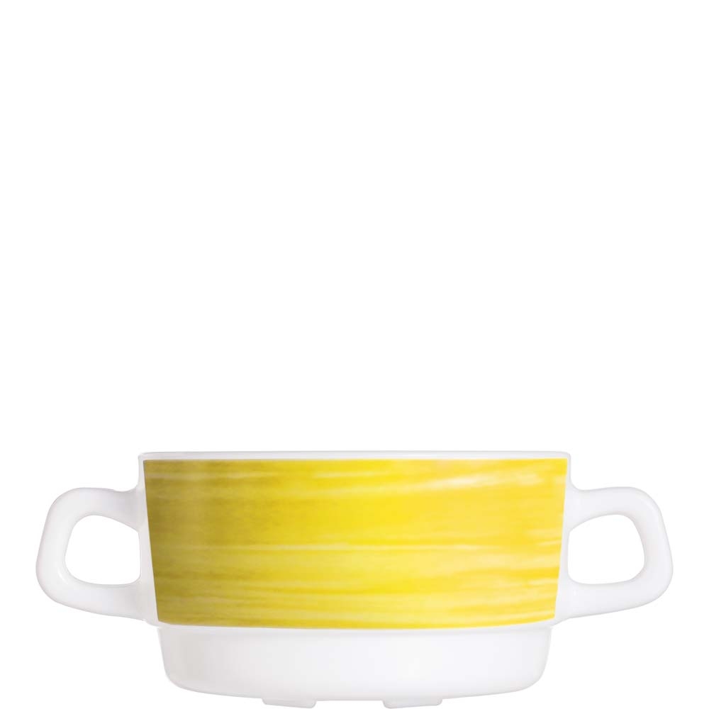 Arcoroc Brush Yellow Suppentasse, stapelbar, 320ml, Opal, gelb, 6 Stück