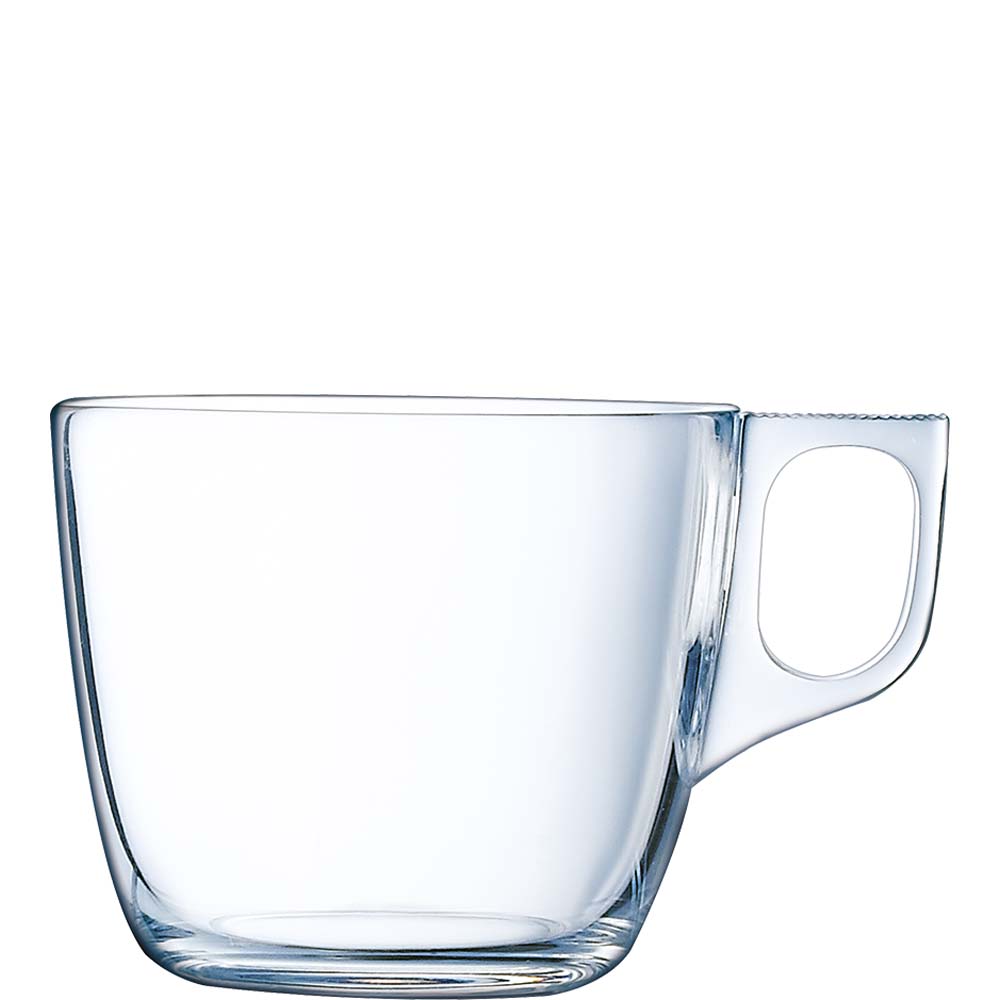 Arcoroc Voluto Obertasse, Kaffeetasse, 220ml, Glas gehärtet, transparent, 6 Stück